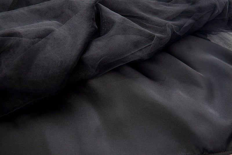Dark Multi-Layered Irregular Gauze Skirt