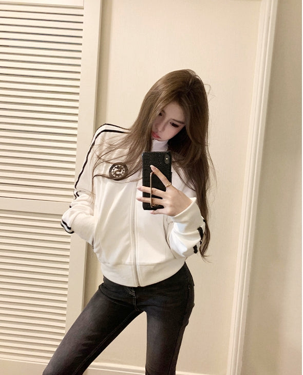 Sweet &amp;amp; Cool Cropped Sweatshirt Jacket