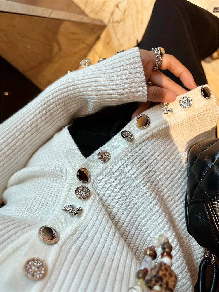 Korean-Style Elegant Knit Cardigan