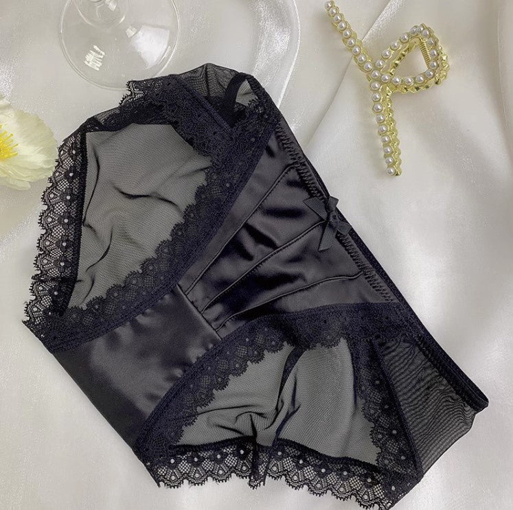 French Light Luxury Ice Silk Pleated Gauze Panties  (Pack of 2)