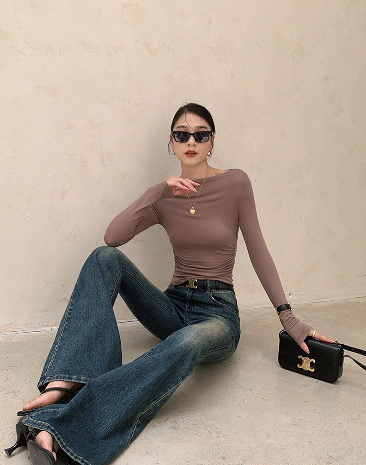 New Slim-Fit Knit Top for Slender Figure