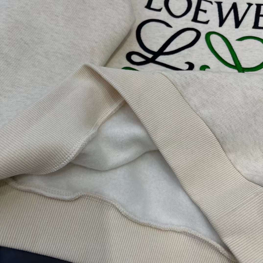 3D Embroidered Raised Logo Fleece-lined Sweatshirt