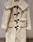 Wool-Blend Eco Faux Fur Mid-Length Coat