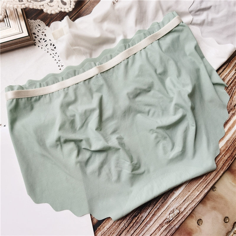 Seamless Ice Silk Wavy Pattern High-Waist Panties (2-Pack)