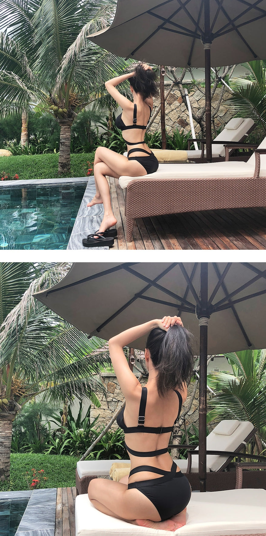 Korean Sexy Cross-Strap Bikini Two-Piece Swimsuit