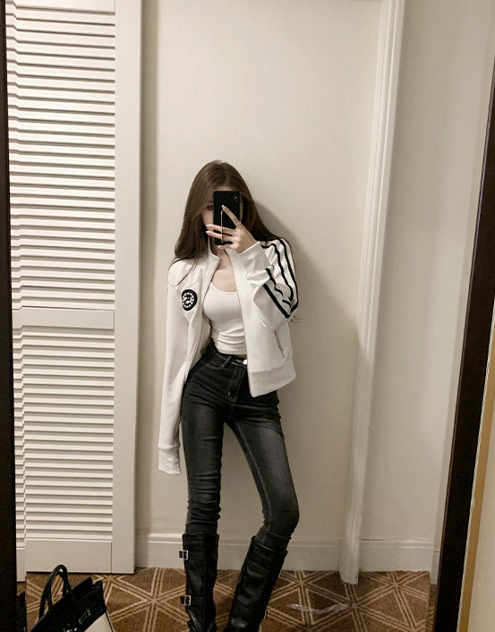 Sweet &amp;amp; Cool Cropped Sweatshirt Jacket