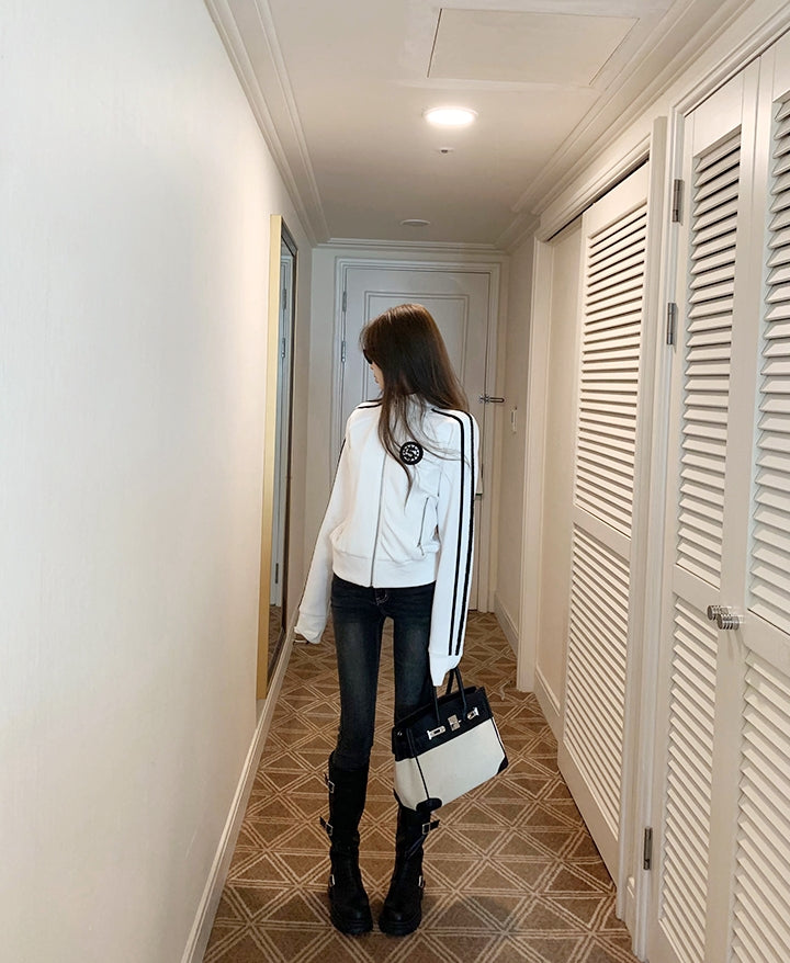 Sweet &amp;amp; Cool Cropped Sweatshirt Jacket
