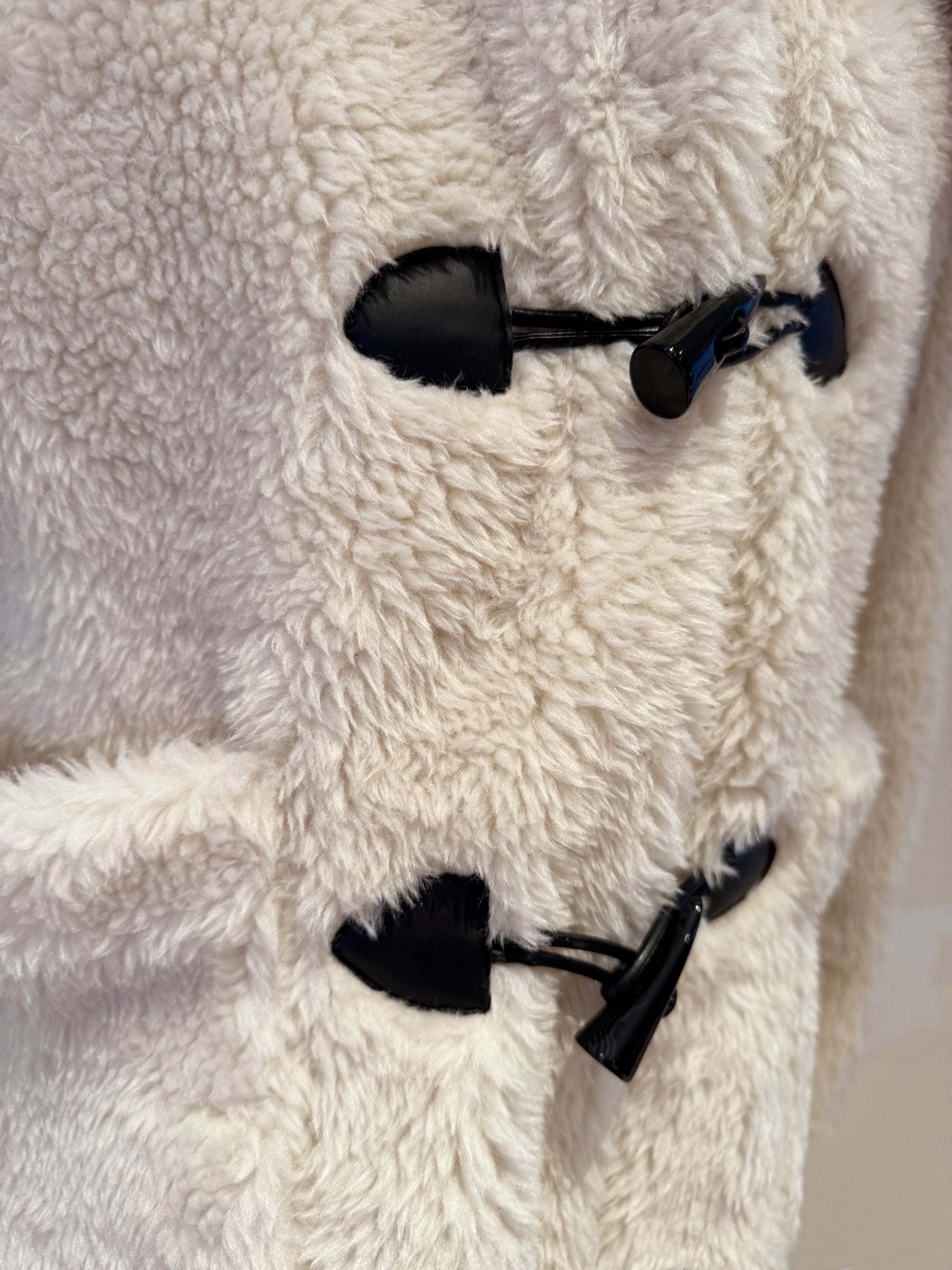 Wool-Blend Eco Faux Fur Mid-Length Coat