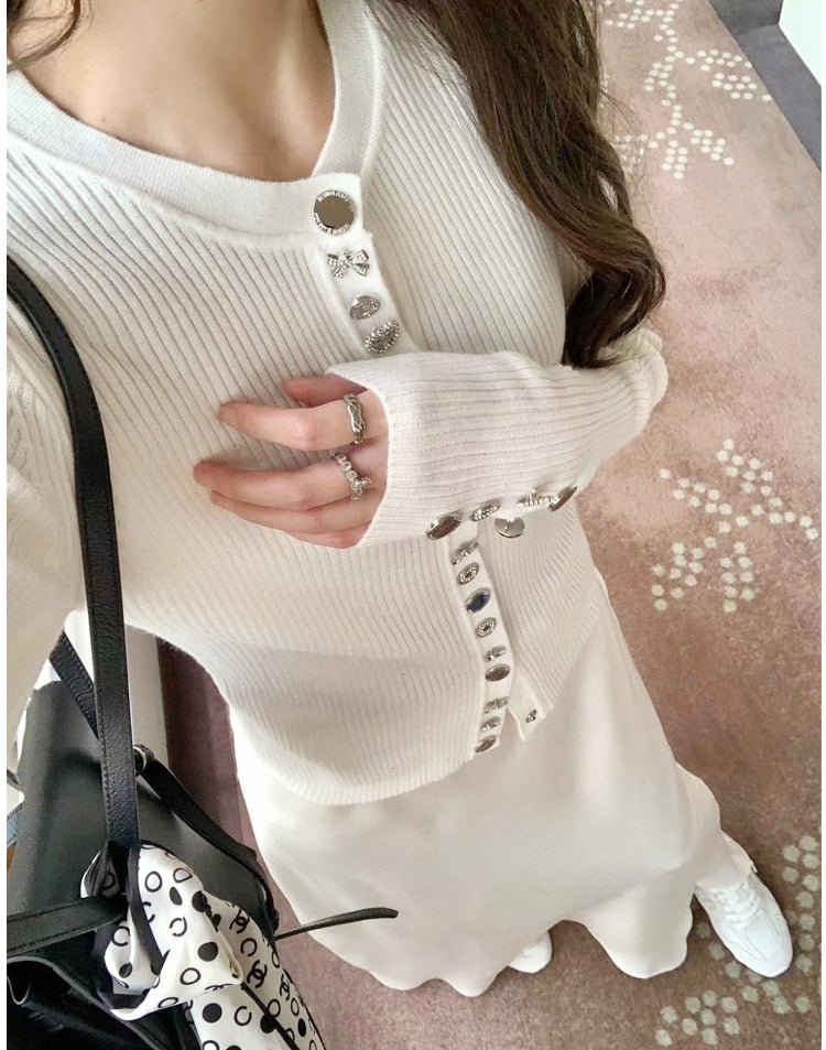 Korean-Style Elegant Knit Cardigan