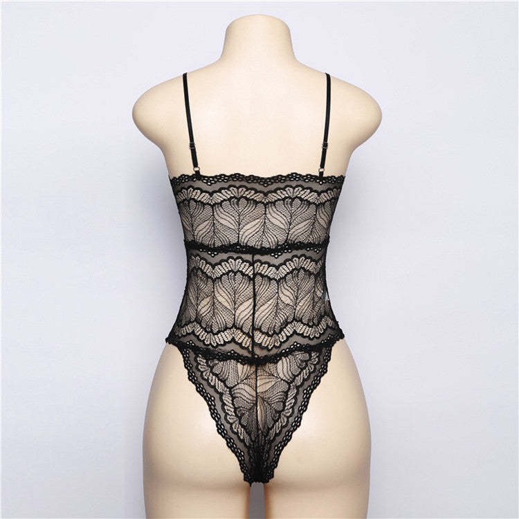 Sexy Lace One-Piece Underwear (Free Net Stockings)