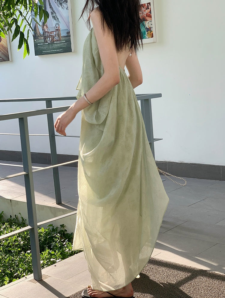 Tencel Airy Mid-Length Beach Dress