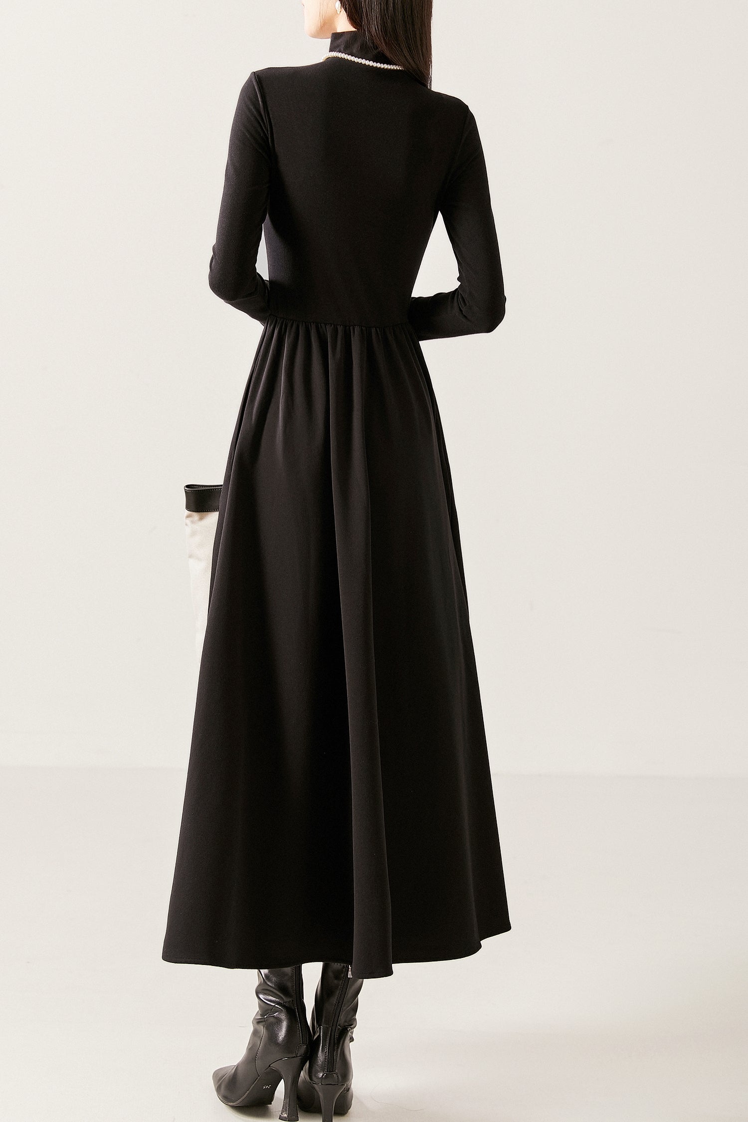 Mock Neck A-Line Dress