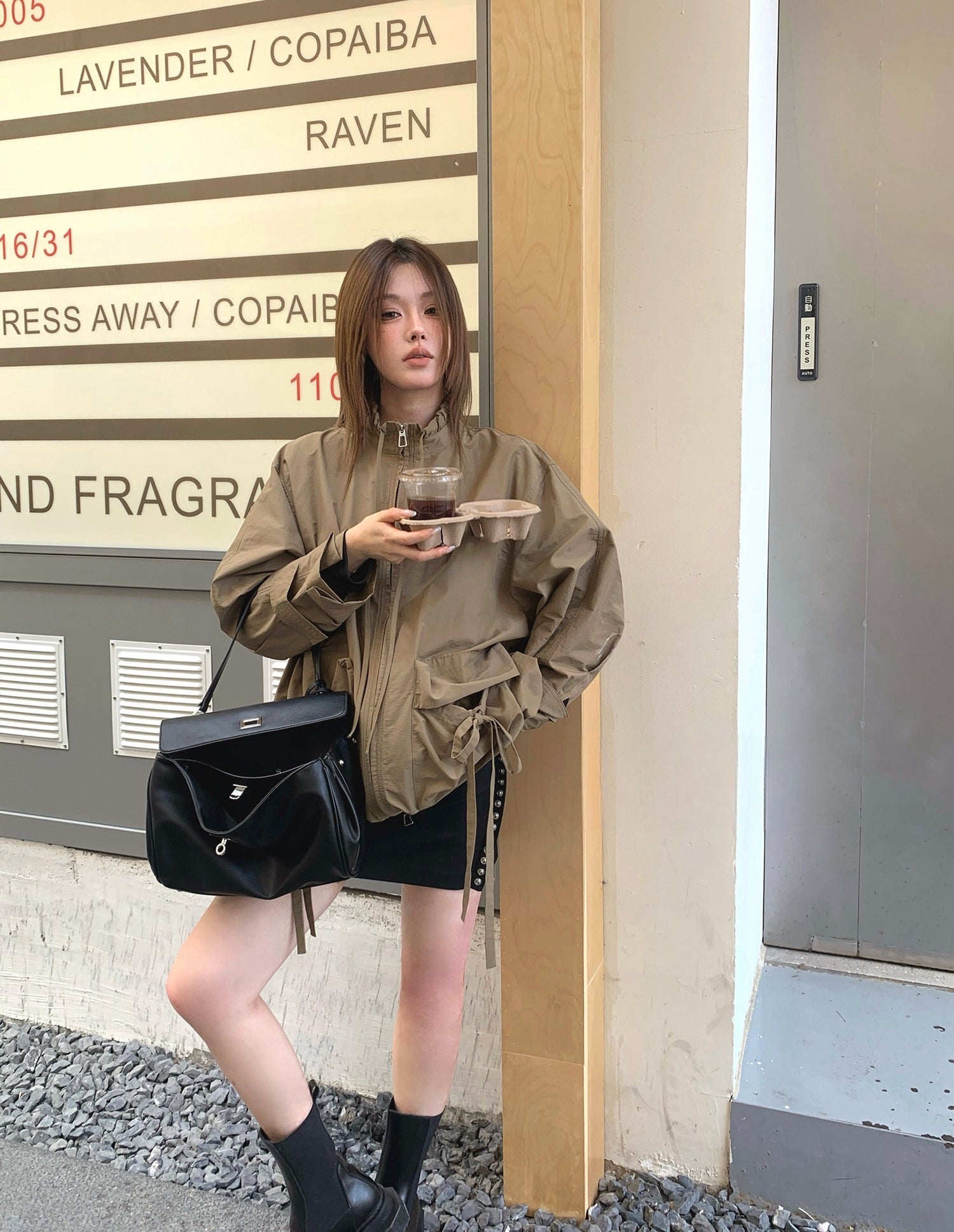 Casual Utility-Style Jacket with Straps