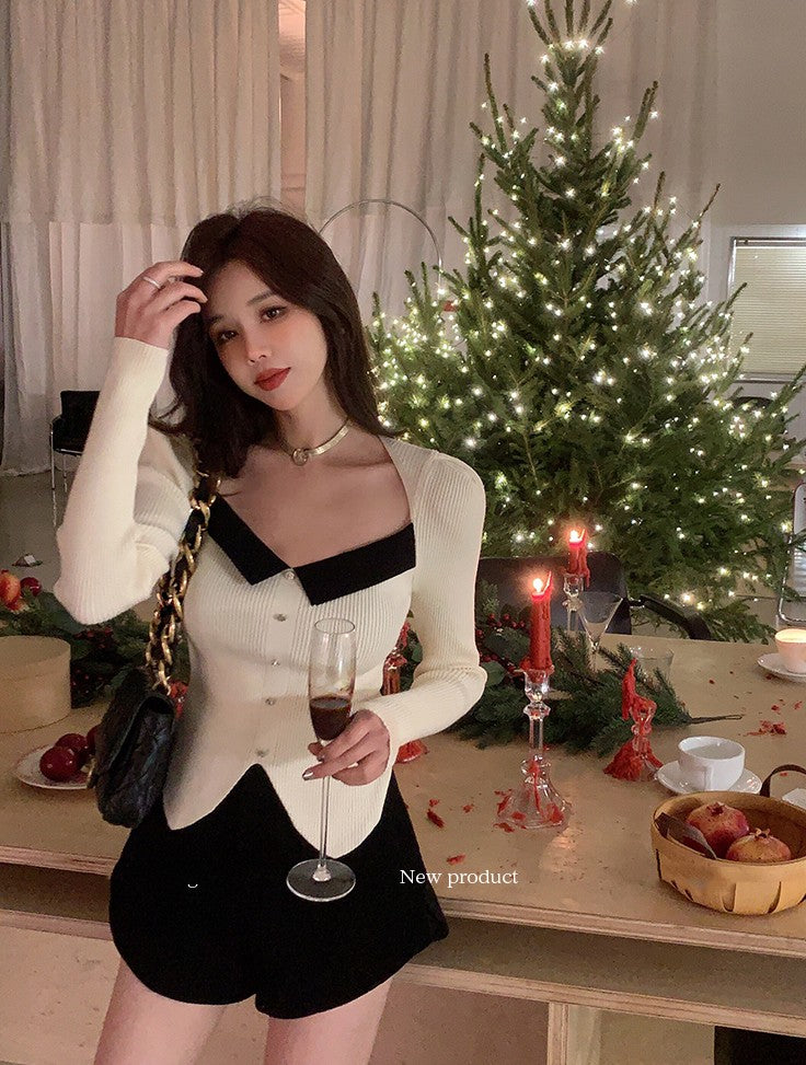 Love at First Sight French Style Knit Square Neck Top