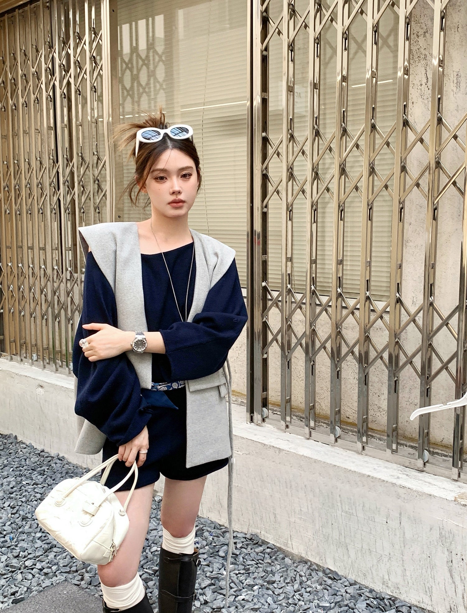Relaxed Navy Blue Two-Piece Set &amp;nbsp;