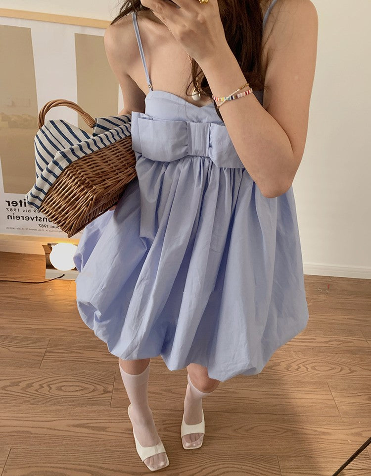 French Sweetheart Bow-Detail Camisole Dress