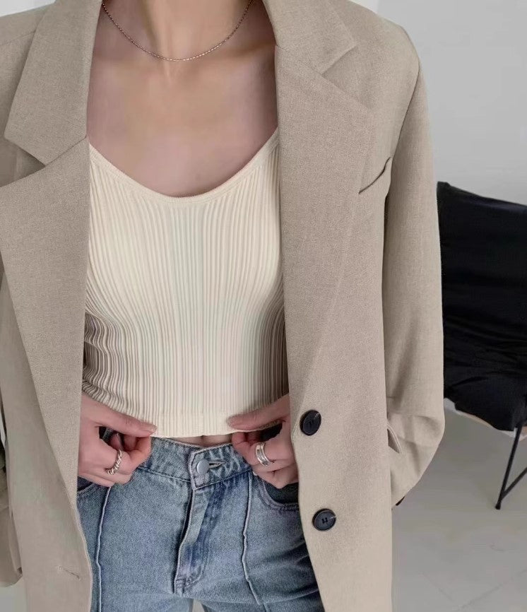 Textured High Elastic With Coaster Camisole