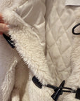 Wool-Blend Eco Faux Fur Mid-Length Coat