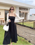 Linen Fabric Slip Dress Classic Little Black Dress