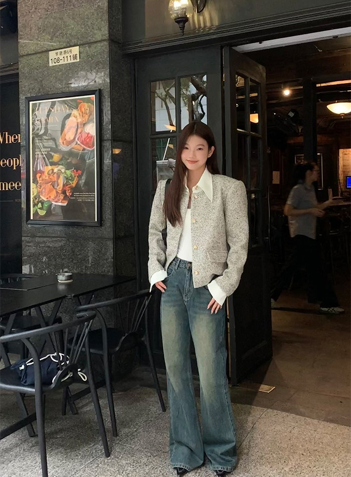 Wool Tweed Chic Short Jacket