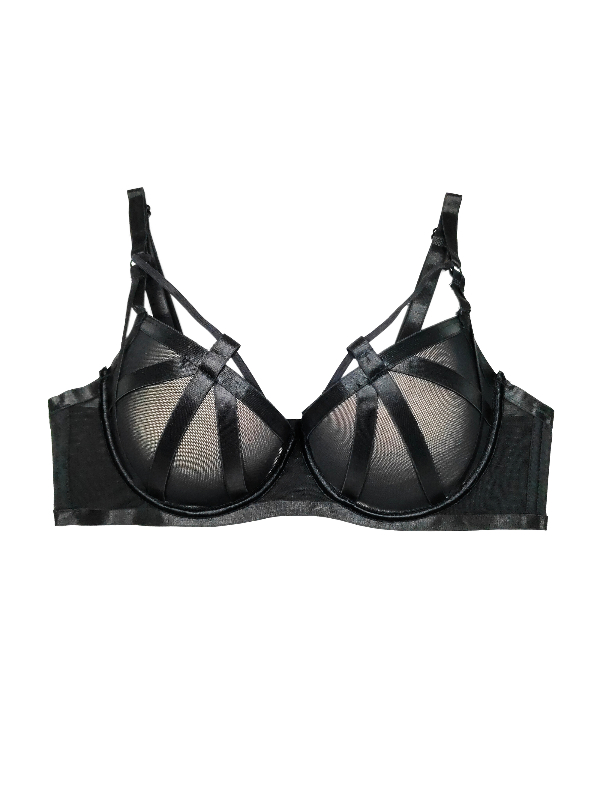 Gradient Mesh Ultra-Sexy Push-Up Bra with Soft Underwire