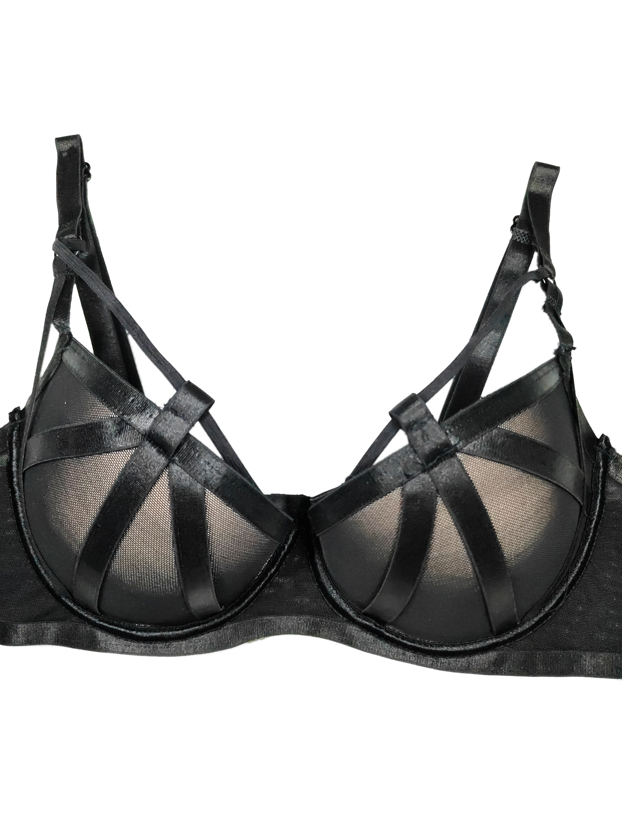 Gradient Mesh Ultra-Sexy Push-Up Bra with Soft Underwire