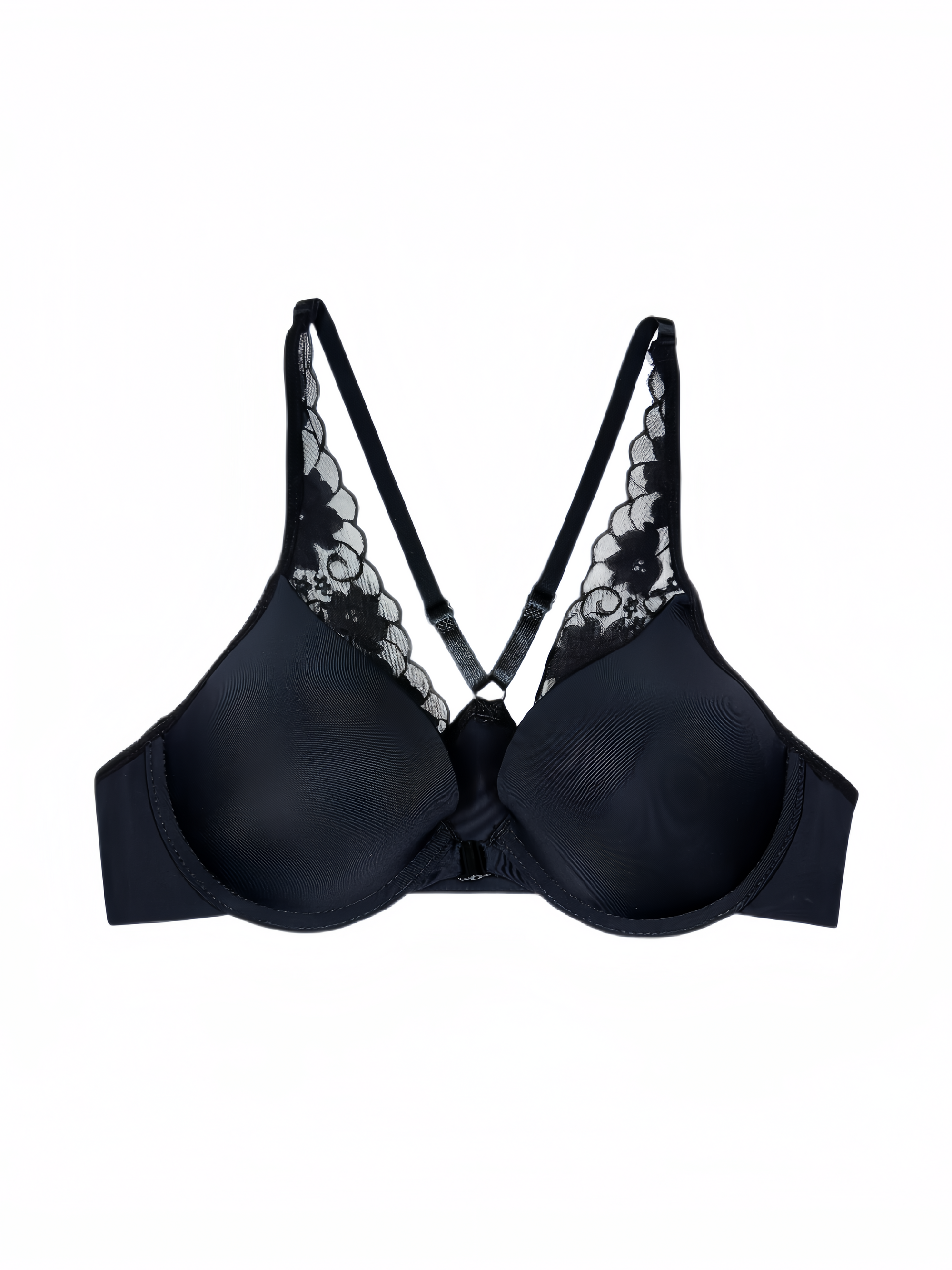 Sexy and Mysterious Lace Front Closure Bra