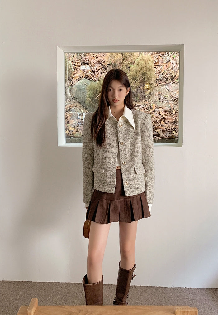 Wool Tweed Chic Short Jacket