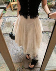 Halter Vest + Irregular High Waist Skirt Set