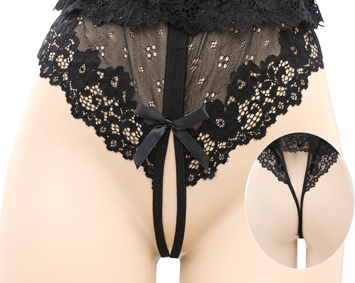 Deep V Lace Split Sexy Onesie
