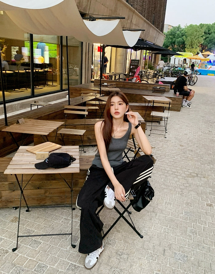 American-Style Striped Eco Cotton Drawstring Lounge Pants