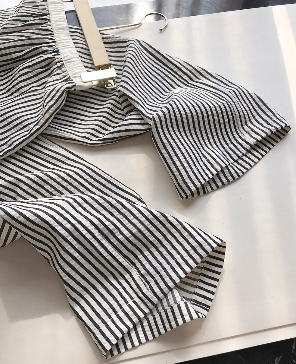 MM6 Striped Wide-Leg Floor-Length Pants