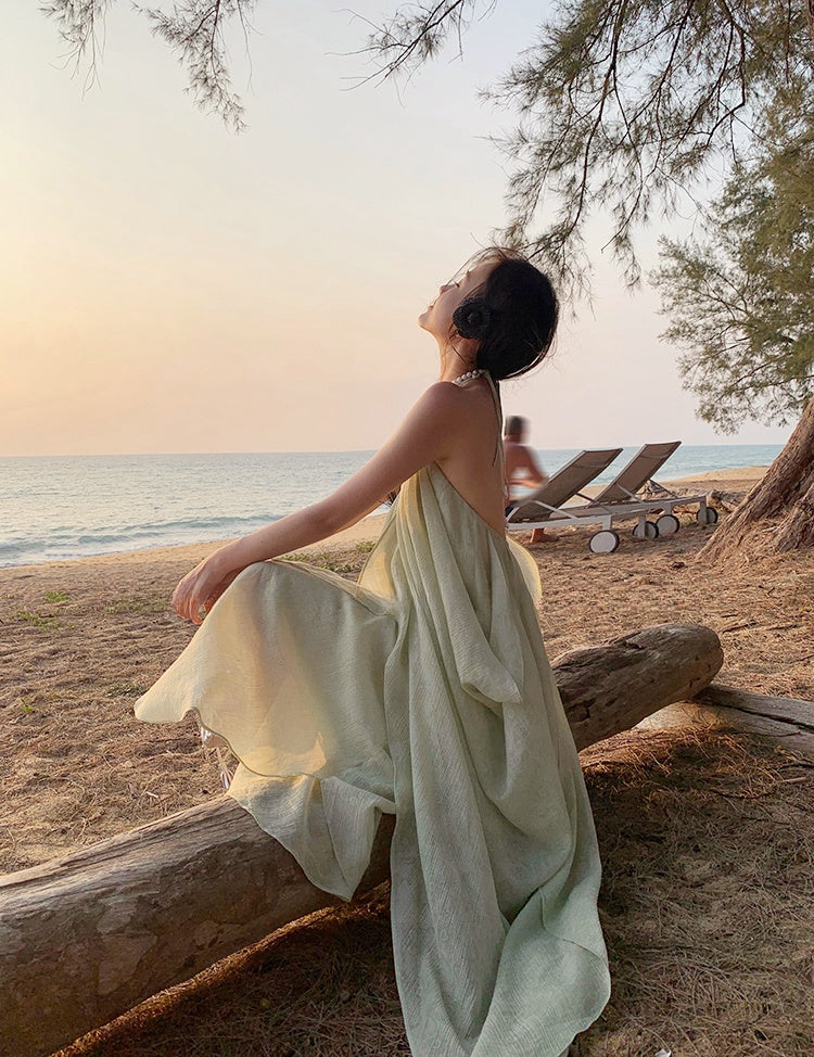 Tencel Airy Mid-Length Beach Dress