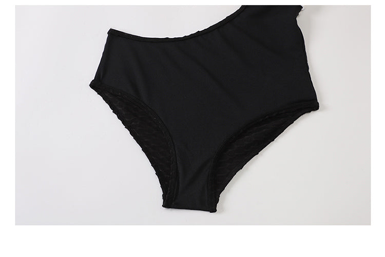Korean Contrast One-Piece Swimsuit