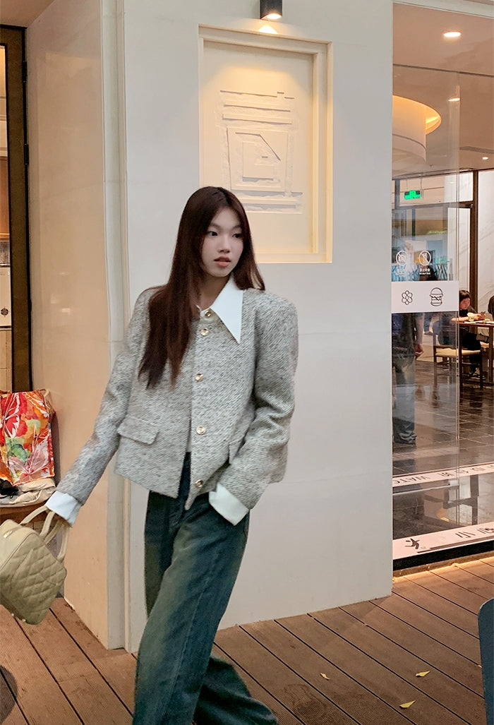Wool Tweed Chic Short Jacket