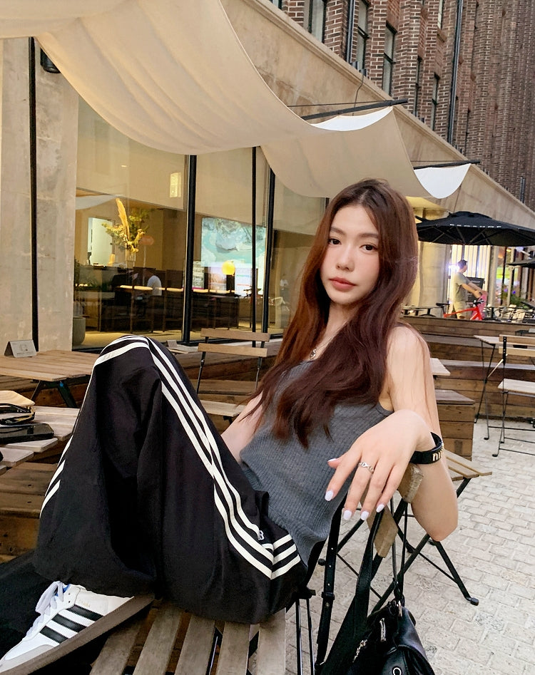 American-Style Striped Eco Cotton Drawstring Lounge Pants