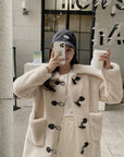 Wool-Blend Eco Faux Fur Mid-Length Coat
