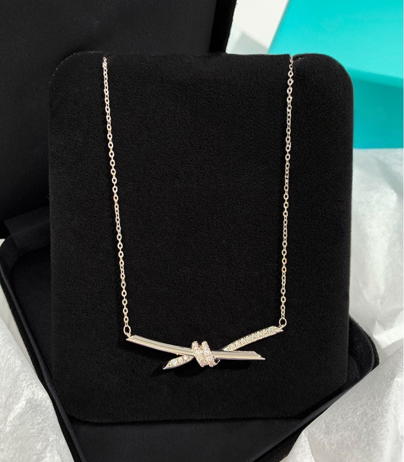 Twisted Knot Collarbone Necklace