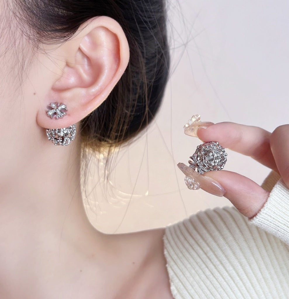 Hollow Heart Dual-wear Earrings