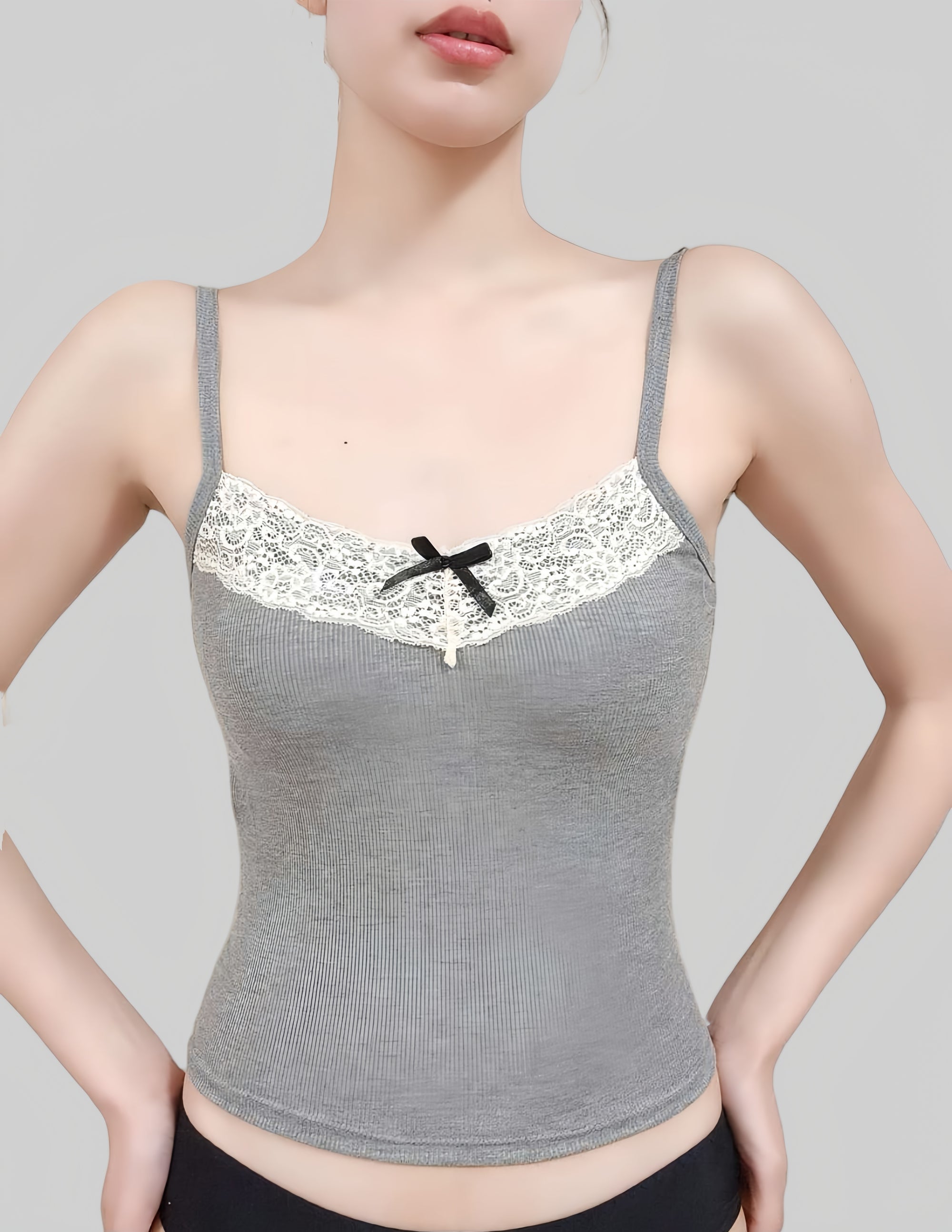 Lace Strap Camisole with Padded Bust for a Beautiful Chest