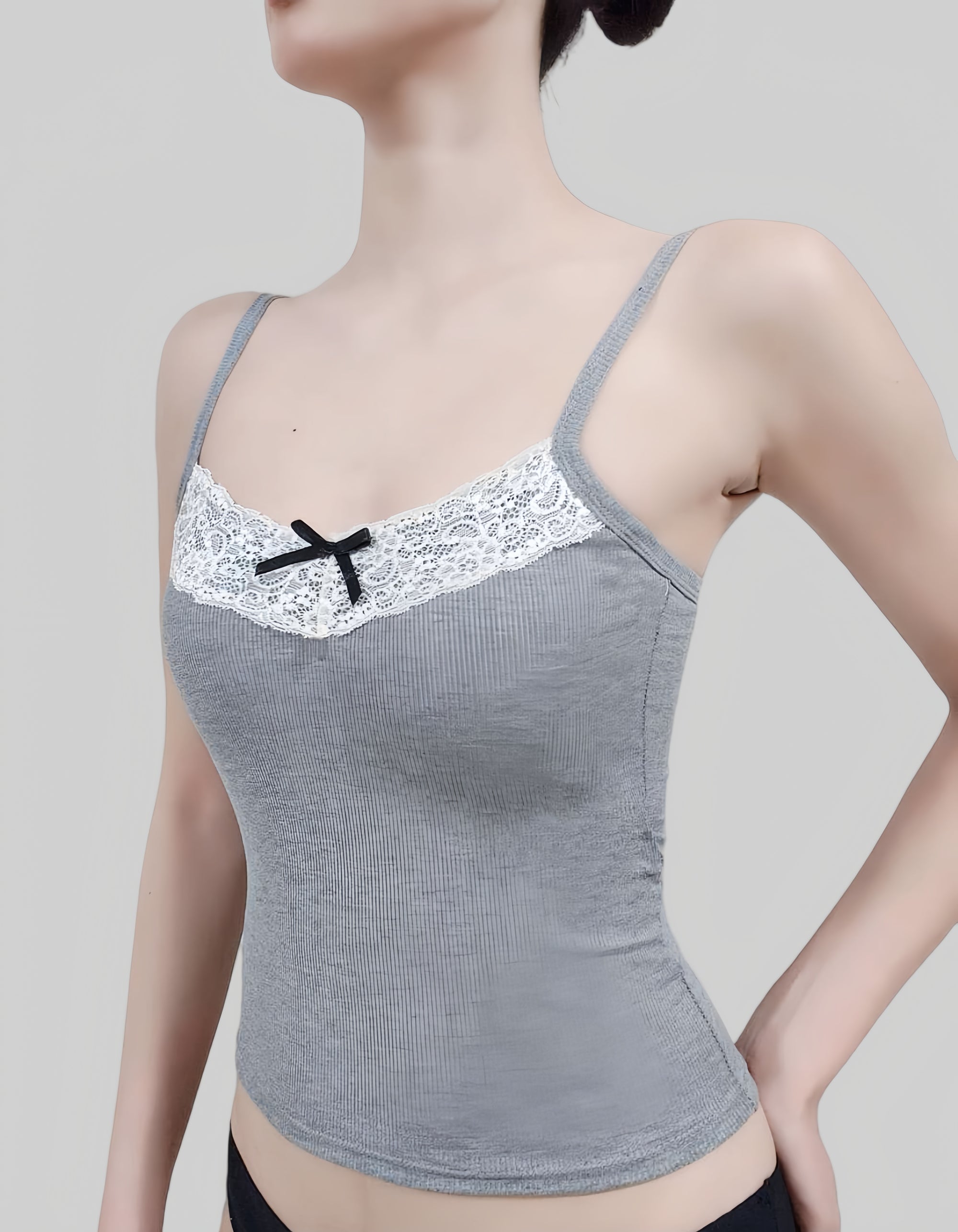 Lace Strap Camisole with Padded Bust for a Beautiful Chest