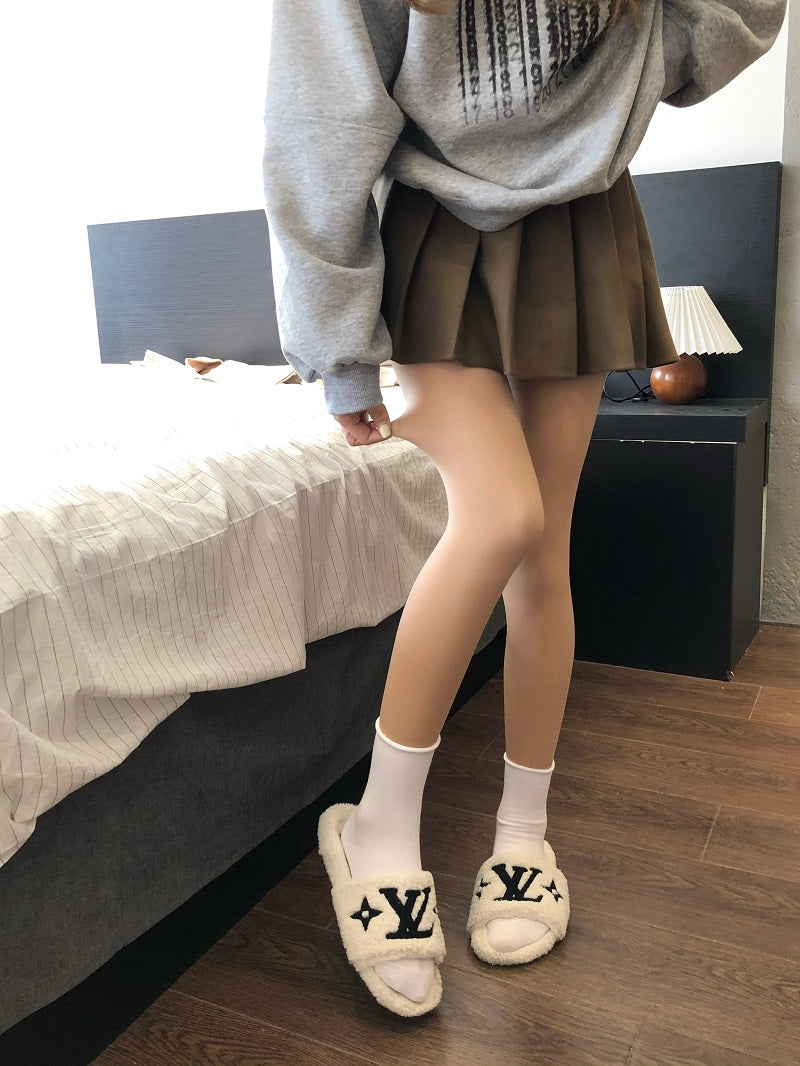 Fleece-lined Faux Skin Stockings