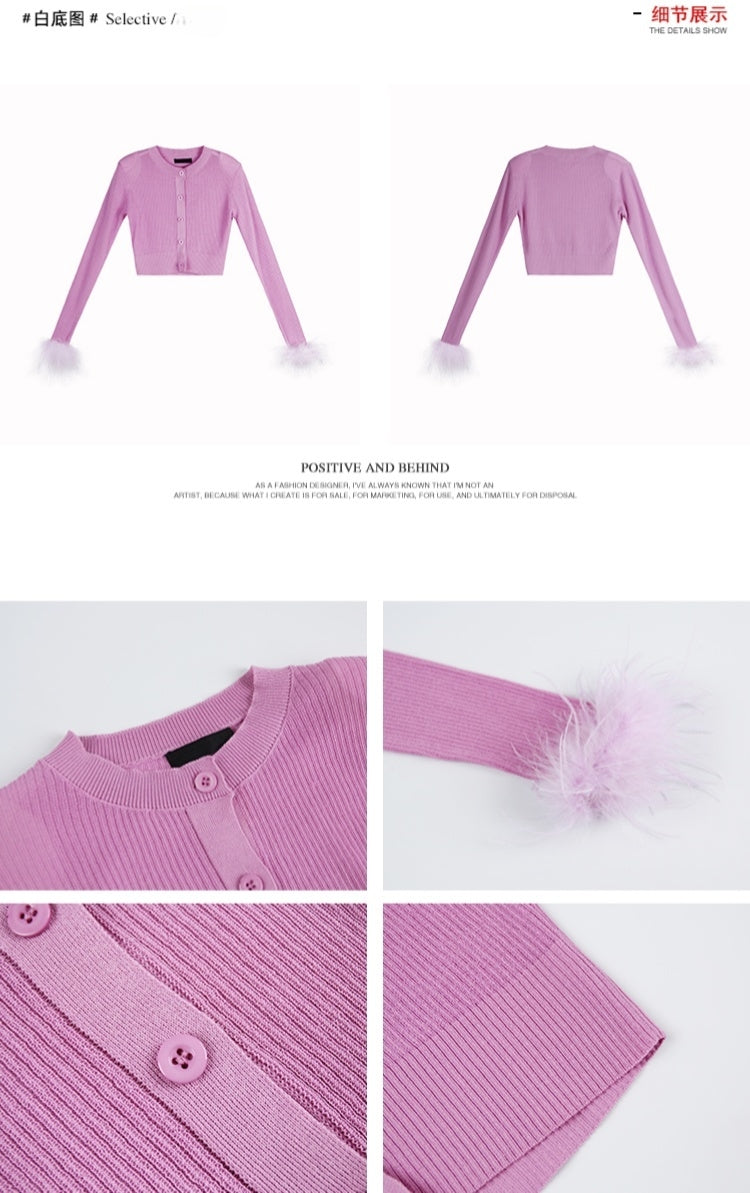 Thin Knit Ostrich Wool Sunscreen Shirt