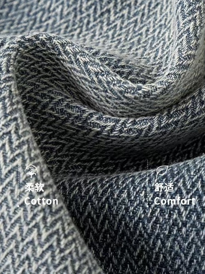 Herringbone Washed Denim Jeans