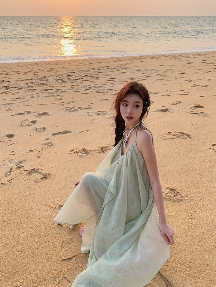 Tencel Airy Mid-Length Beach Dress