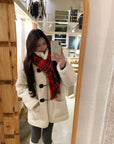 Wool-Blend Eco Faux Fur Mid-Length Coat