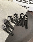 Kroheart Leather Side Hair Clips (Set of 6, 3 Pairs)