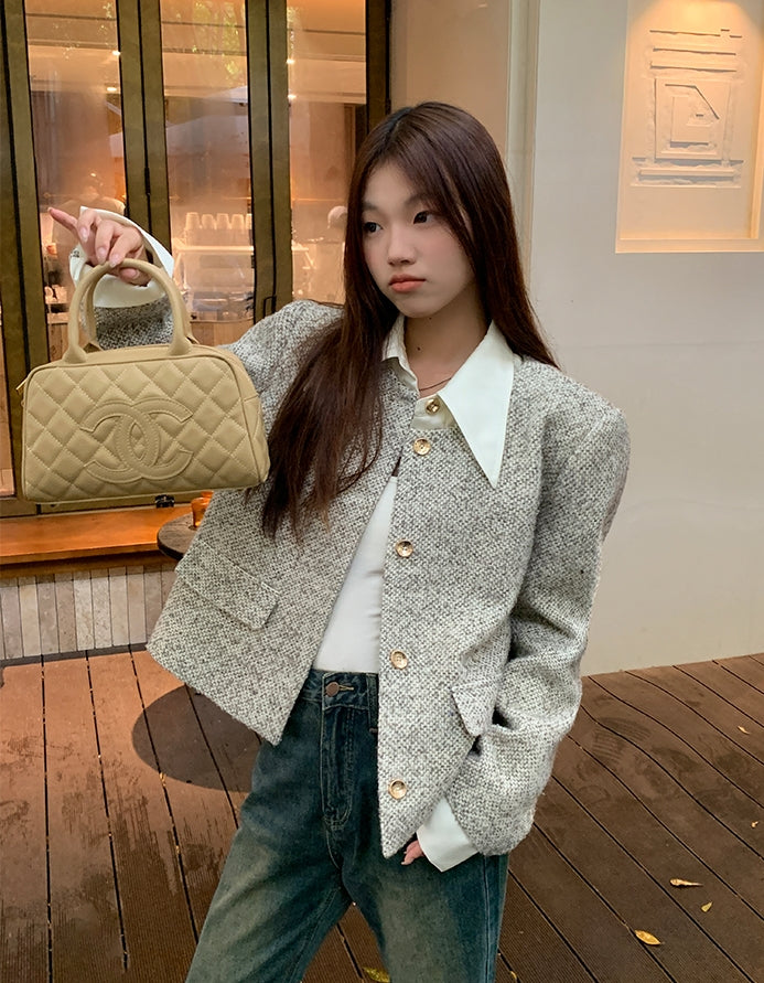 Wool Tweed Chic Short Jacket