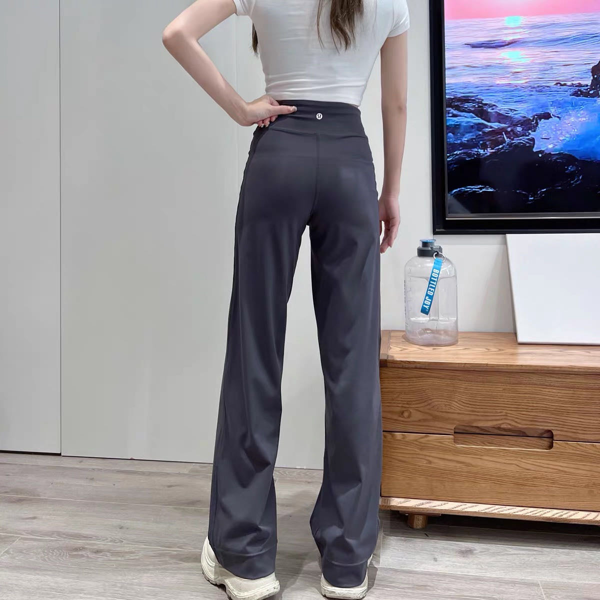 Throwback Still Series of Floor-Length Yoga Casual Sweatpants