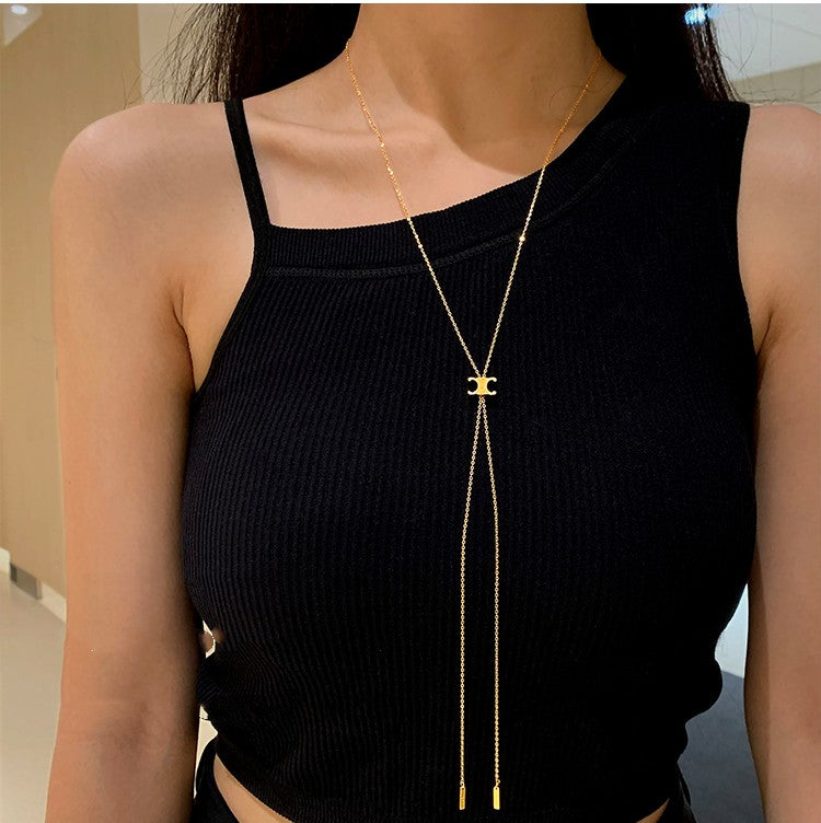 Long Gold Tassel Necklace